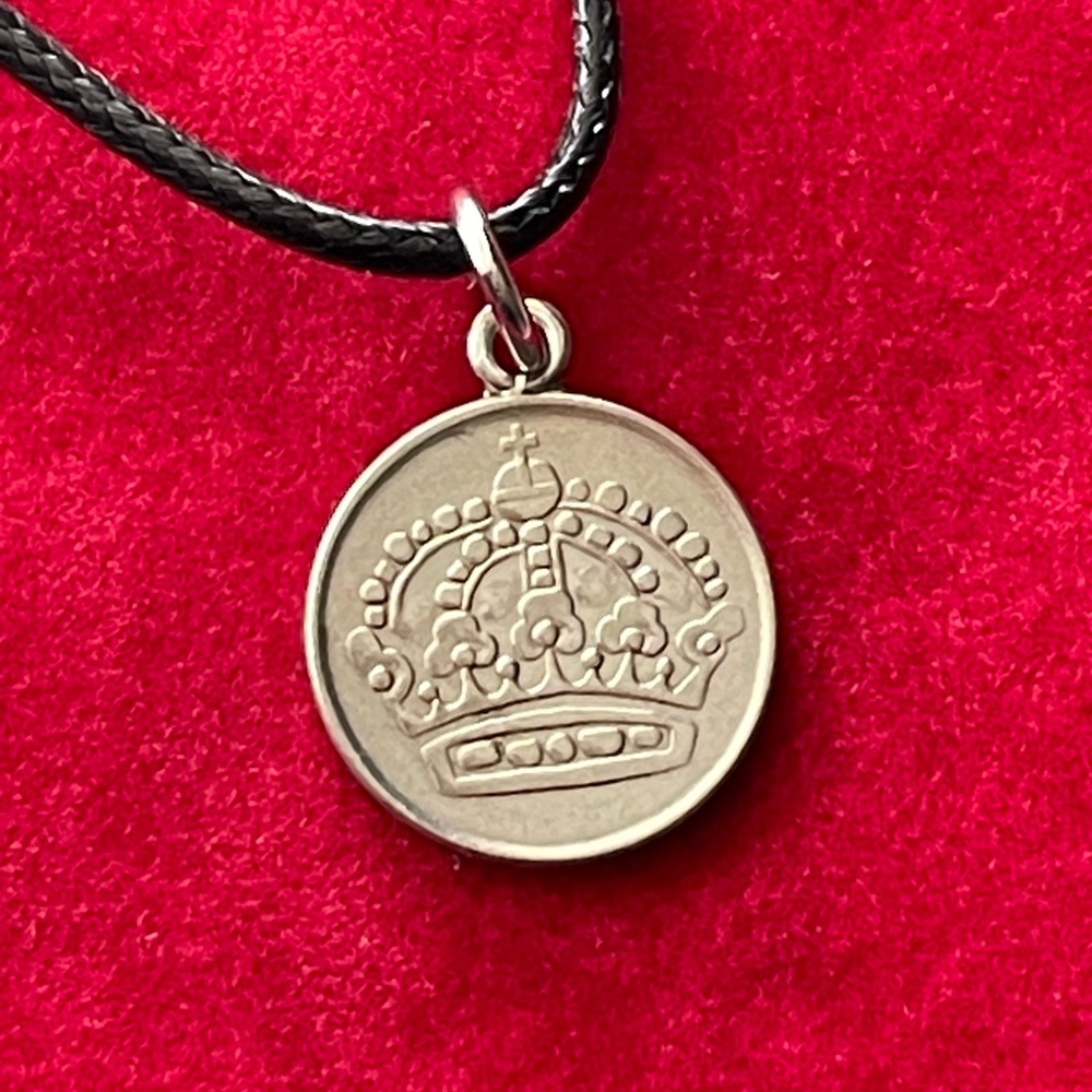 Sweden silver coin Pendant Necklace
